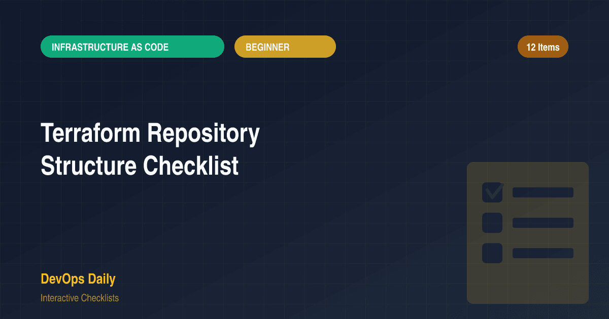 Terraform Repository Structure Checklist