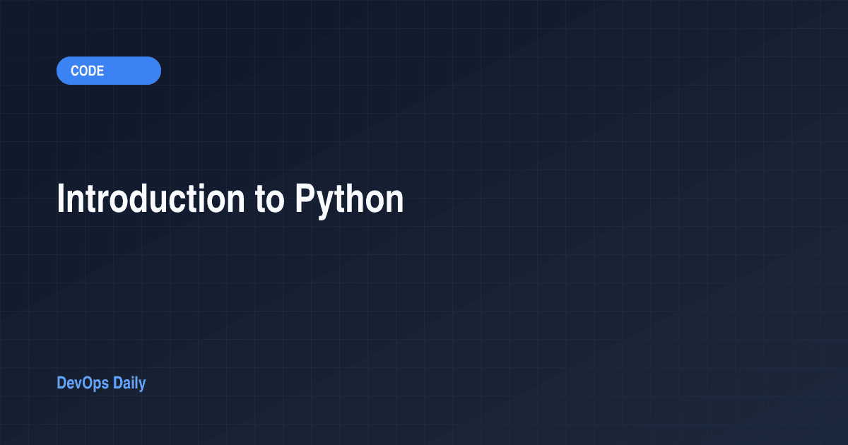 Introduction to Python